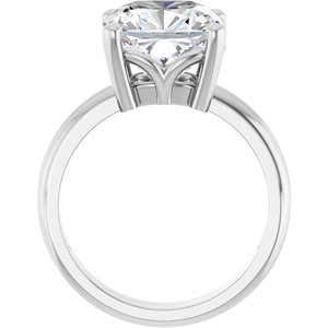 18K White Gold 10x10 mm Cushion Ring Mounting – image 3