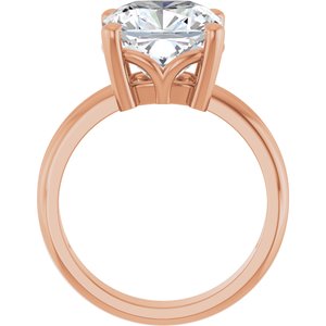 18K Rose Gold 10x10 mm Cushion Ring Mounting – image 3