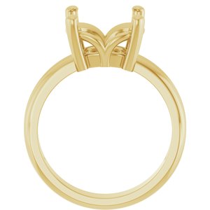 18K Yellow Gold 10x10 mm Cushion Ring Mounting – image 4