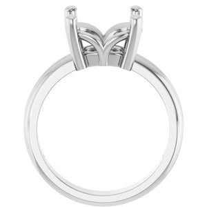 18K White Gold 10x10 mm Cushion Ring Mounting – image 4