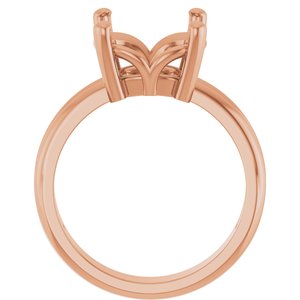 14K Rose Gold 10x10 mm Cushion Ring Mounting – image 4