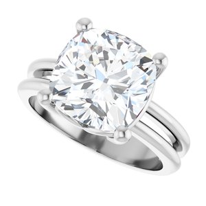 Sterling Silver 10x10 mm Cushion Ring Mounting – image 8