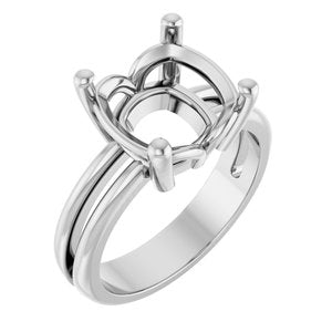 14K X1 White Gold 10x10 mm Cushion Ring Mounting – image 2