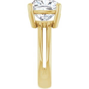 18K Yellow Gold 10x10 mm Cushion Ring Mounting – image 7