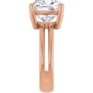 18K Rose Gold 10x10 mm Cushion Ring Mounting – image 7