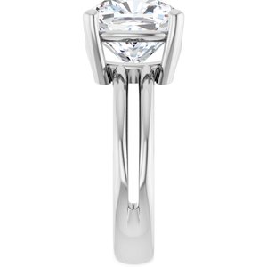 18K White Gold 10x10 mm Cushion Ring Mounting – image 7