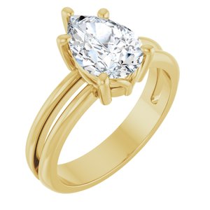 10K Yellow Gold 10x7 mm Pear Ring Mounting