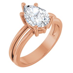 10K Rose Gold 10x7 mm Pear Ring Mounting