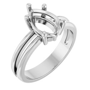 Continuum Sterling Silver 10x7 mm Pear Ring Mounting – image 2