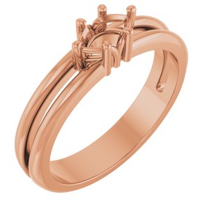 14K Rose Gold 6x3.5 mm Marquise Ring Mounting – image 2