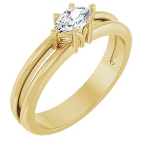 18K Yellow Gold 6x3.5 mm Marquise Ring Mounting