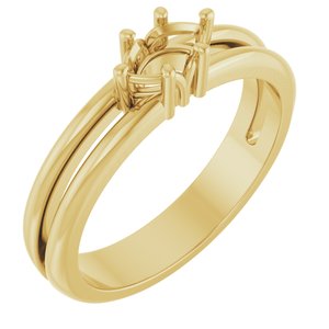 18K Yellow Gold 6x3.5 mm Marquise Ring Mounting – image 2
