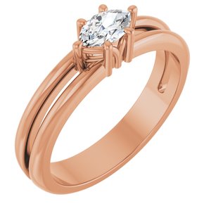 18K Rose Gold 6x3.5 mm Marquise Ring Mounting