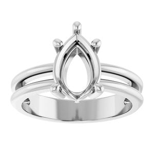 14K White Gold 10x7 mm Pear Ring Mounting – image 6