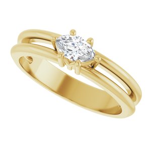 18K Yellow Gold 6x3.5 mm Marquise Ring Mounting – image 8