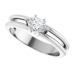 14K X1 White Gold 6x3.5 mm Marquise Ring Mounting – image 8