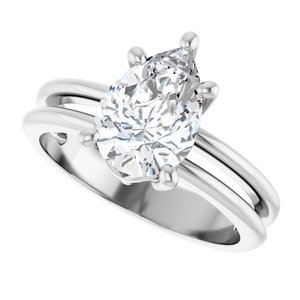 10K White Gold 10x7 mm Pear Ring Mounting – image 8