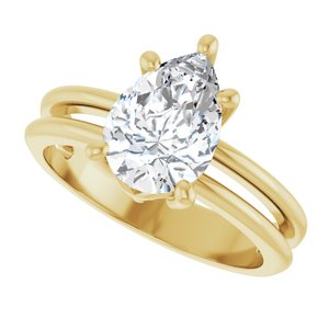 18K Yellow Gold 10x7 mm Pear Ring Mounting – image 8