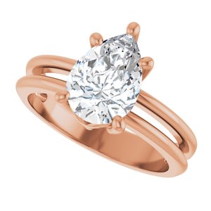 14K Rose Gold 10x7 mm Pear Ring Mounting – image 8
