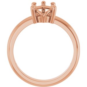 10K Rose Gold 10x7 mm Pear Ring Mounting – image 4