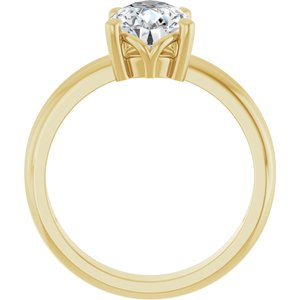 18K Yellow Gold 10x7 mm Pear Ring Mounting – image 3