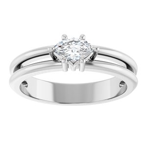 Continuum Sterling Silver 6x3.5 mm Marquise Ring Mounting – image 5