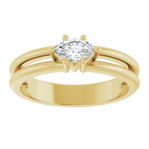 10K Yellow Gold 6x3.5 mm Marquise Ring Mounting – image 5
