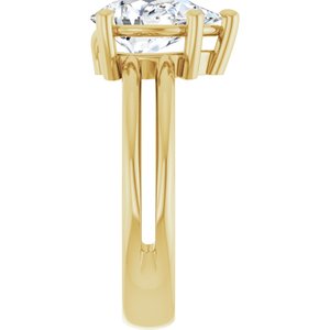10K Yellow Gold 10x7 mm Pear Ring Mounting – image 7