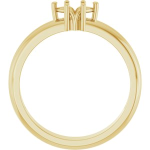 14K Yellow Gold 6x3.5 mm Marquise Ring Mounting – image 4