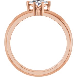 18K Rose Gold 6x3.5 mm Marquise Ring Mounting – image 3