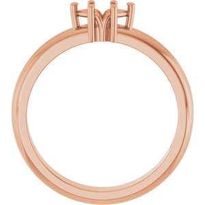 18K Rose Gold 6x3.5 mm Marquise Ring Mounting – image 4