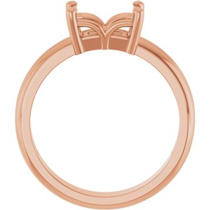 10K Rose Gold 8x6 mm Emerald Ring Mounting – image 4