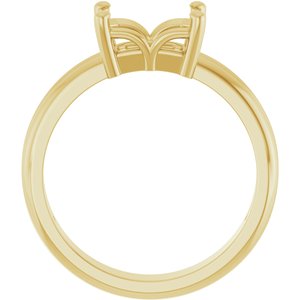 14K Yellow Gold 8x6 mm Emerald Ring Mounting – image 4