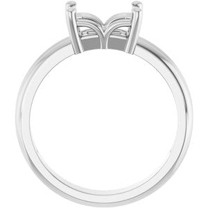 14K White Gold 8x6 mm Emerald Ring Mounting – image 4