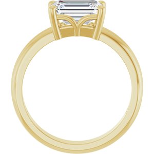 18K Yellow Gold 8x6 mm Emerald Ring Mounting – image 3