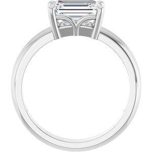 Sterling Silver 8x6 mm Emerald Ring Mounting – image 3