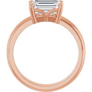 14K Rose Gold 8x6 mm Emerald Ring Mounting – image 3