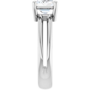 10K White Gold 8x6 mm Emerald Ring Mounting – image 7