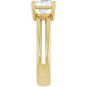 18K Yellow Gold 8x6 mm Emerald Ring Mounting – image 7
