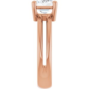 10K Rose Gold 8x6 mm Emerald Ring Mounting – image 7