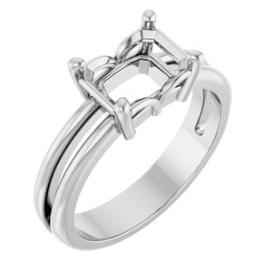 Platinum 8x6 mm Emerald Ring Mounting – image 2
