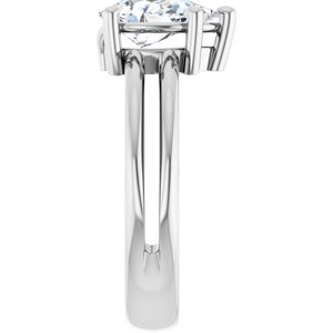 18K White Gold 9x5.5 mm Pear Ring Mounting – image 7