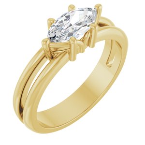 10K Yellow Gold 9x4.5 mm Marquise Ring Mounting