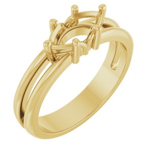 10K Yellow Gold 9x4.5 mm Marquise Ring Mounting – image 2