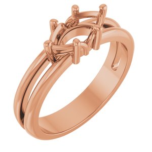 14K Rose Gold 9x4.5 mm Marquise Ring Mounting – image 2