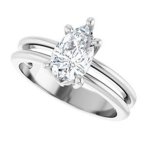 18K White Gold 9x5.5 mm Pear Ring Mounting – image 8