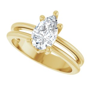 10K Yellow Gold 9x5.5 mm Pear Ring Mounting – image 8
