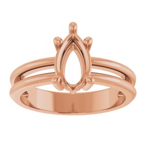 14K Rose Gold 9x5.5 mm Pear Ring Mounting – image 6