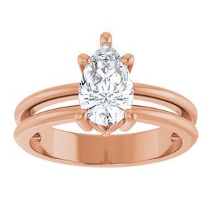 14K Rose Gold 9x5.5 mm Pear Ring Mounting – image 5
