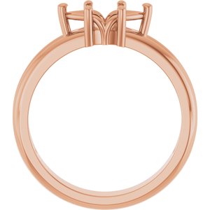 14K Rose Gold 9x4.5 mm Marquise Ring Mounting – image 4